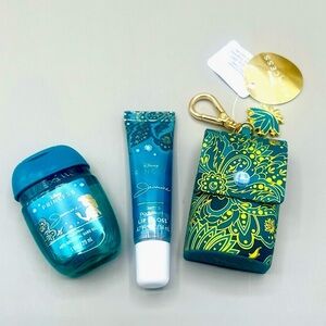 Bath & Body Works Disney JASMINE PocketBac Holder, Hand Gel & Lip Gloss NEW